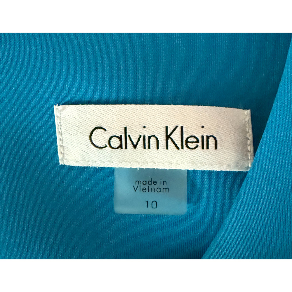 Calvin Klein Dress Womens Size 10 Blue Sleeveless Sheath Stretch Career Cocktail - Picture 3 of 10